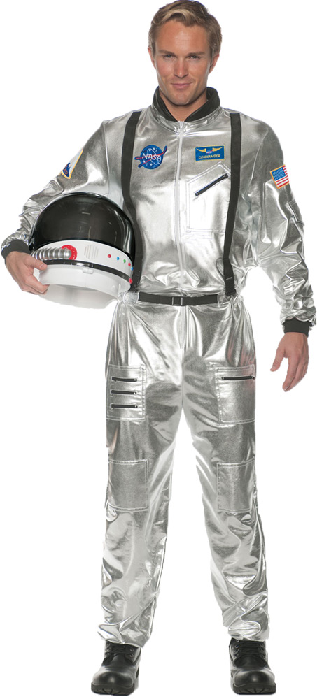 Picture of Underwraps UR28004T Adult Astronaut Costume, Silver - Size 14-16