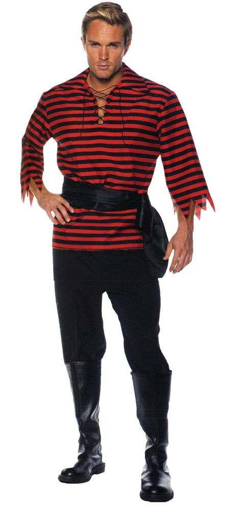 Picture of Underwraps UR28881STD Adult Pirate Costume Set - Black & Red&#44; Standard