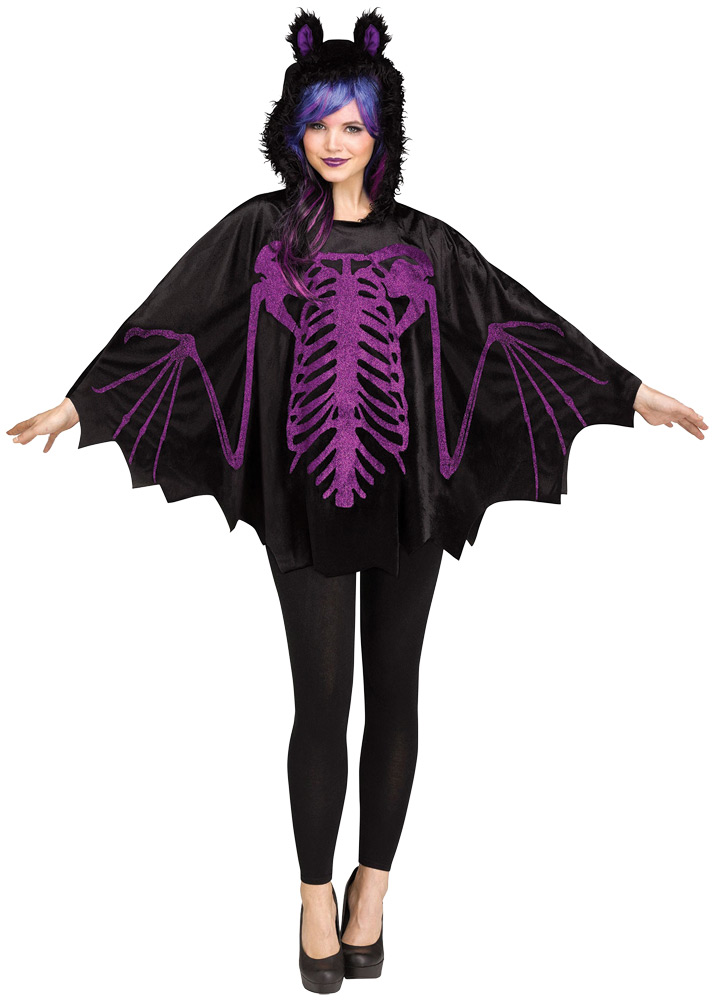 Picture of Fun World FW90573B Adult Bat Poncho - One Size Fit Most 4-14