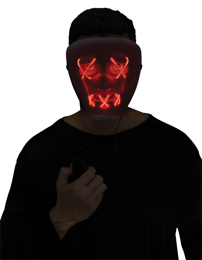 Picture of Morris Costumes FW93364R Red String Illumo Adult Light Up Mask
