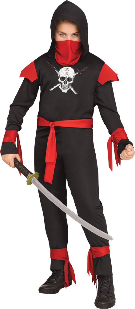 Picture of Morris Costumes FW112652BKSM Skull Ninja Black Child Costume, Small 4-6