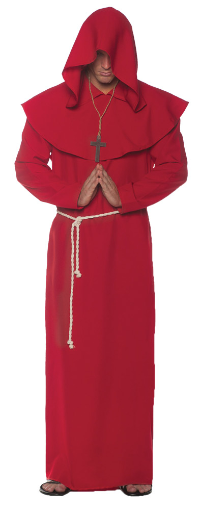 Picture of Morris Costumes UR28001RD Adult Men Monk Robe, Red - One Size