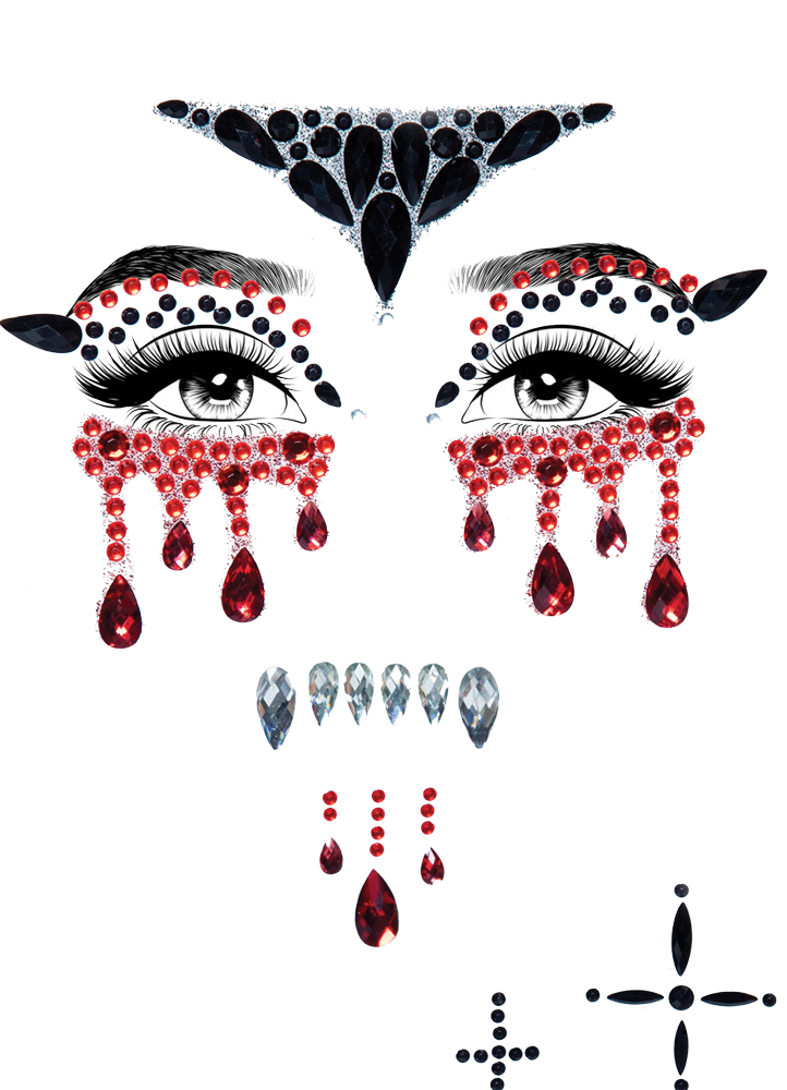 UAEYE037 Vampire Jeweled Face Sticker
