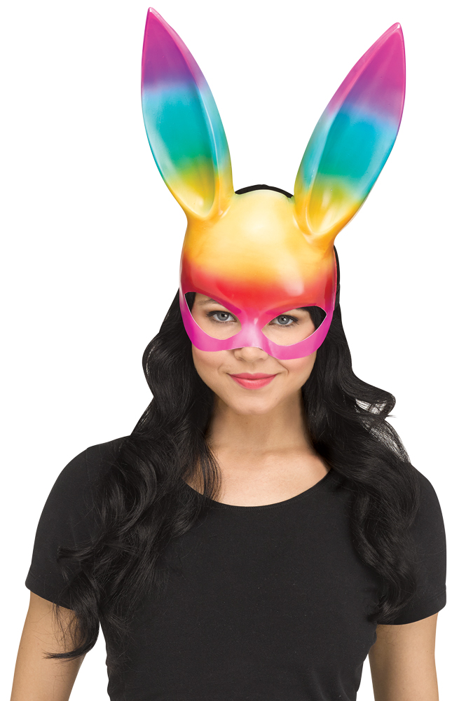 Picture of Fun World FW93396R Glitter Bunny Mask&#44; Rainbow