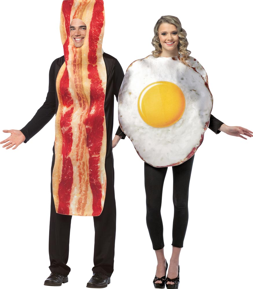 Rasta Imposta Bacon Slice & Fried Egg Couples Halloween Costume Set, Adult One Size
