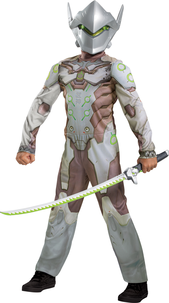 Picture of Disguise DG104539K Boy Overwatch Jumpsuit Costume with Mask & Armor&#44; White - Medium