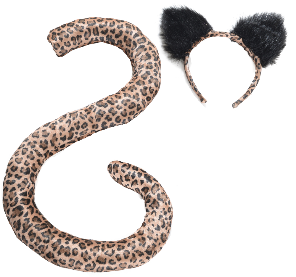 Picture of Underwraps UR28451OS Adult Animal & Leopard Print Tail & Black Ears Costume Set - One Size