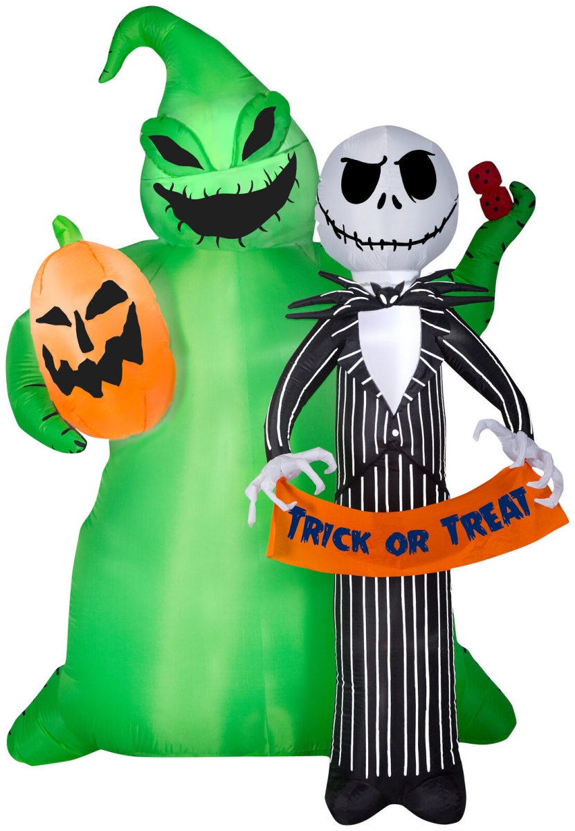 Picture of Gemmy SS72626G Airblown Jack Costume Skellington with Oogie Boogie