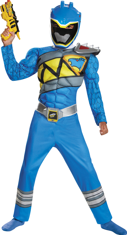 Picture of Disguise DG82780K Boys Dino Charge Blue Ranger Muscle Costume&#44; Medium - Size 7-8