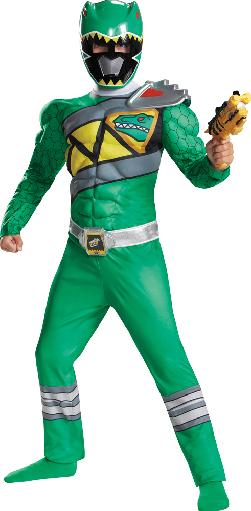 Picture of Disguise DG82783K Boys Dino Charge Green Ranger Muscle Costume&#44; Medium - Size 7-8