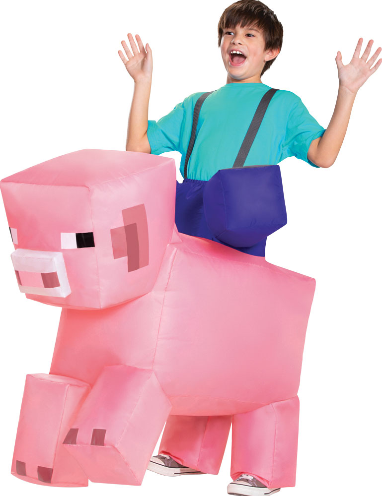 Picture of Disguise DG116899 Minecraft Pig Ride On Inflatable Costume