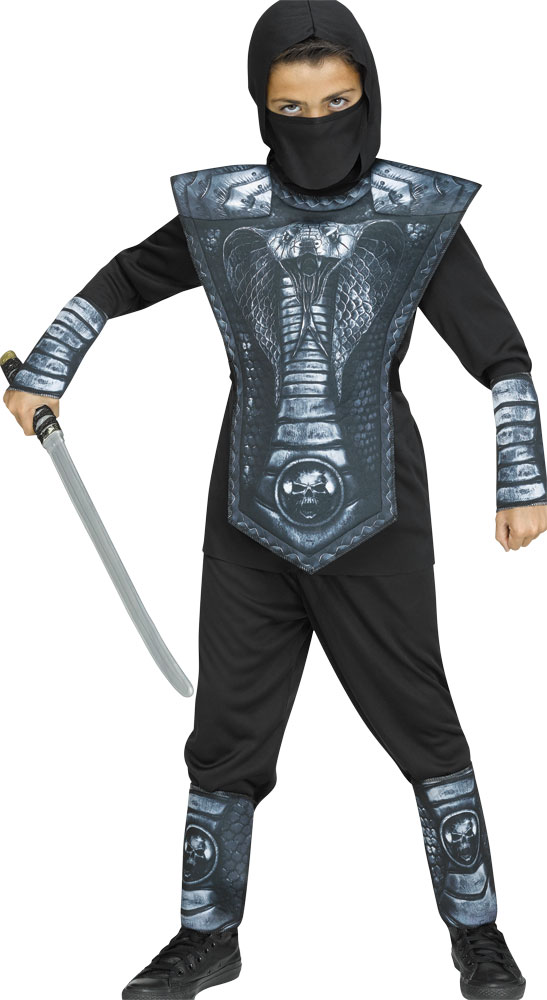 Picture of Fun World FW137252SM Child Silver Cobra Ninja Costume&#44; Medium 8-10