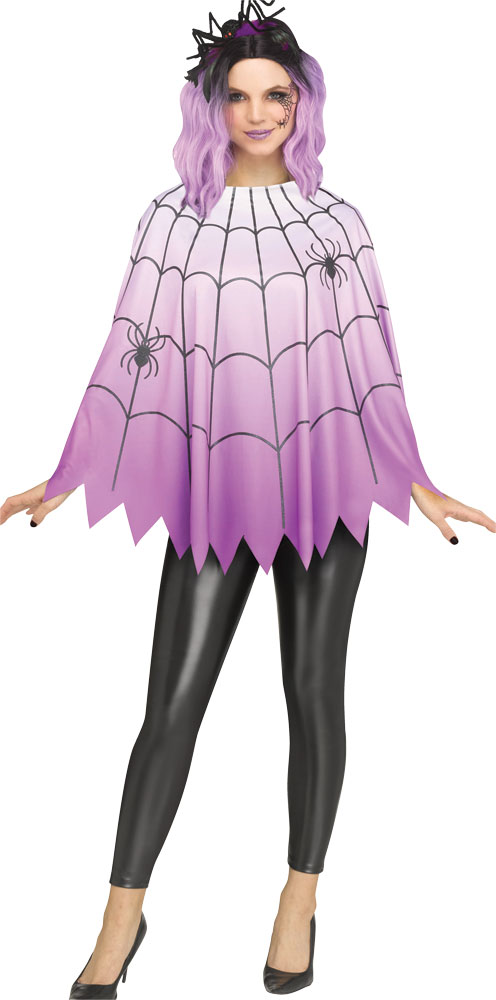 Picture of Fun World FW90769PR Poncho Spiderweb Costume, Purple