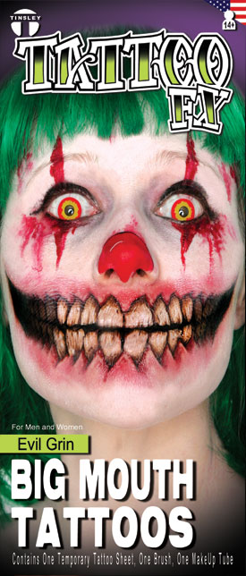 Picture of Tinsley Tattoos DFBMKIT303 Evil Grin Big Mouth Tattoo Fx Makeup