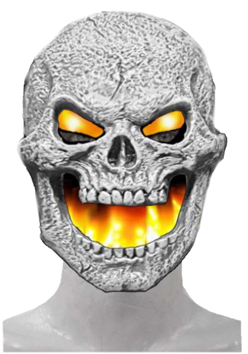 Picture of Seasonal Visions MR131843 Flame Fiend Flaming Skull Mask, Yellow - One Size