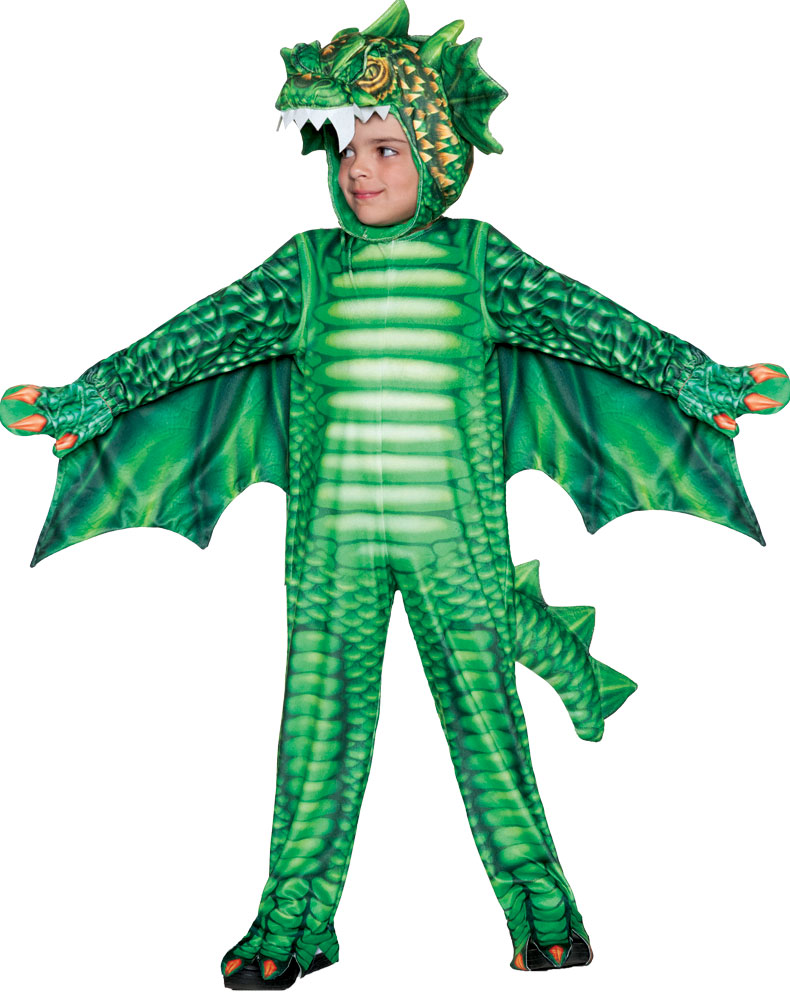 Picture of Underwraps UR20052TXL Green Dragon Printed Child Costume&#44; Green - Small 4-6