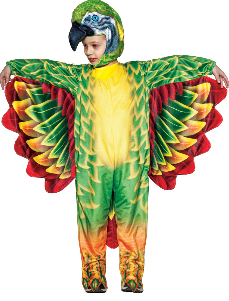 Picture of Underwraps UR20060TLG Parrot Printed Toddler Costume&#44; Green - Large 2-4T