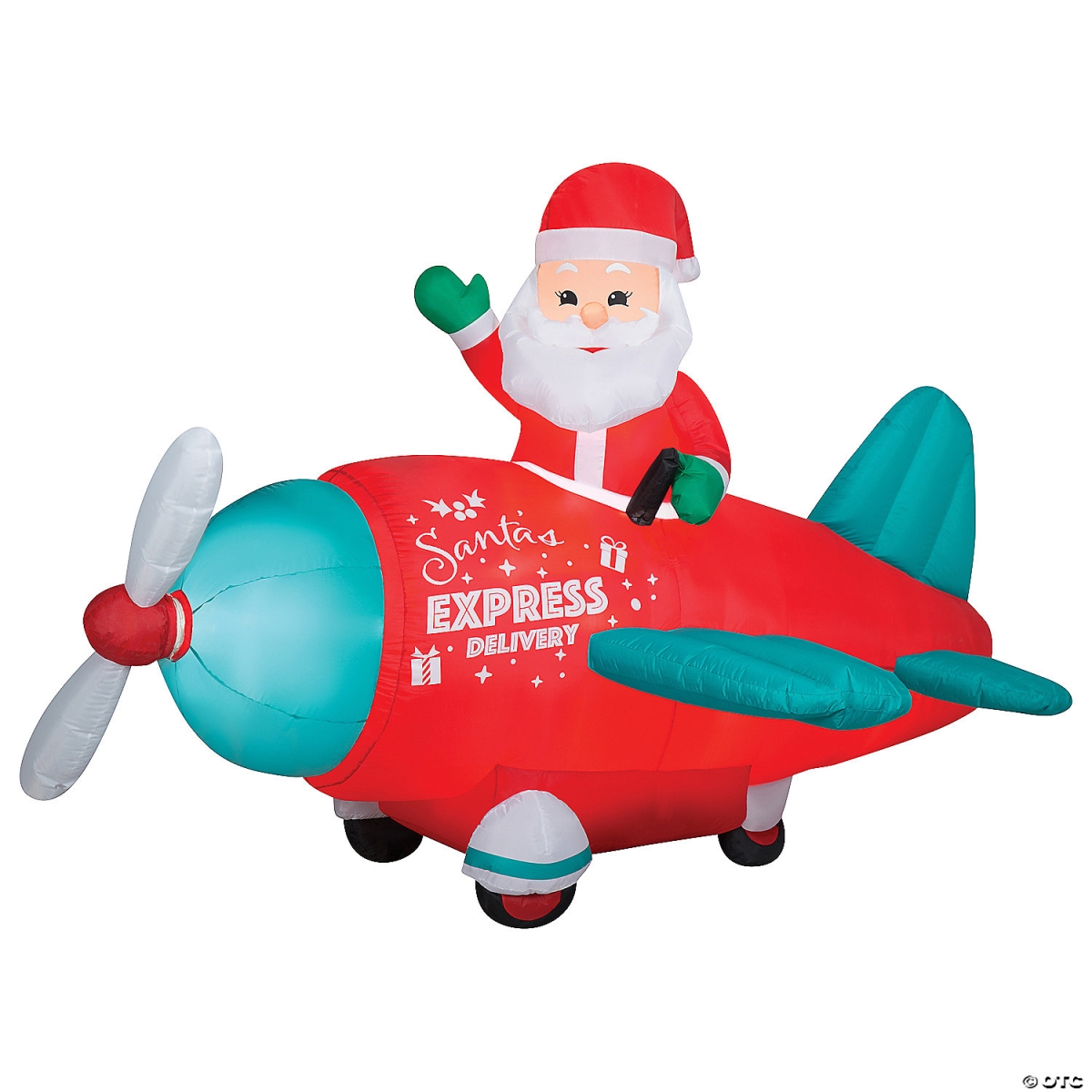 Gemmy SS882498G 61 in. Airblown Animated Santa in Vintage Airplane Inflatable Christmas Outdoor Yard Decor -  Gemmy Industries