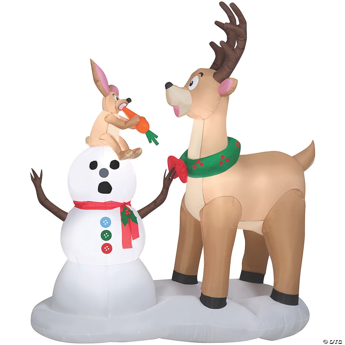 Picture of Gemmy SS114026G 72 in. Blow Up Inflatable Caribou Snowman Outdoor Yard Decoration