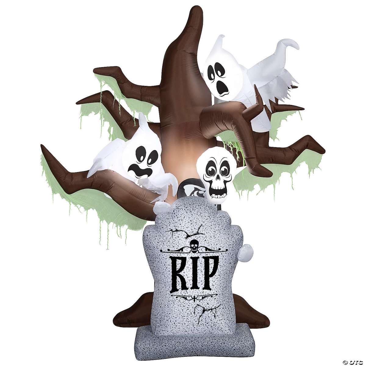Gemmy SS228863G 8 ft. Airblown Blowup Inflatable Tombstone with Haunted Ghost Tree Shortcircuit Lightshow Halloween Outdoor Yard Decoration -  Gemmy Industries