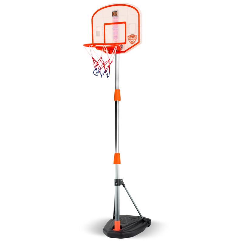 Picture of Maccabi Art 8698 Pro Ball Adjustable Height Design Up to 65 Portable Electronic Scoreboard Basketball Hoop for Kids