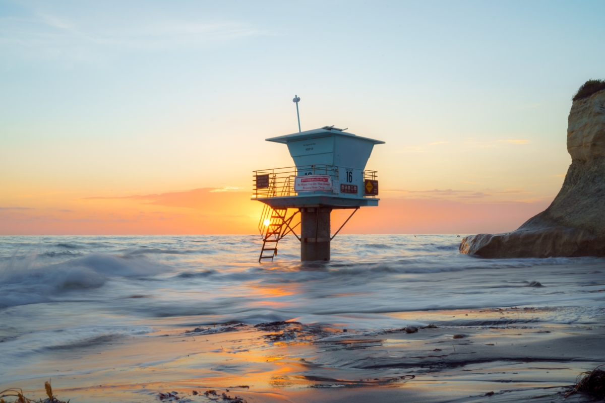 36 x 24 in. Moonlight Beach, Encinitas Sunset Fine Print Wall Art