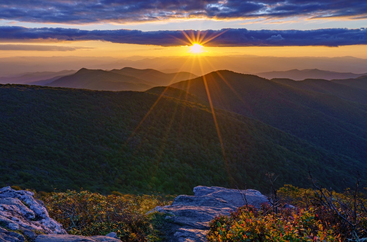 36 x 24 in. Craggy Pinnacle Sunset Three Fine Print Wall Art