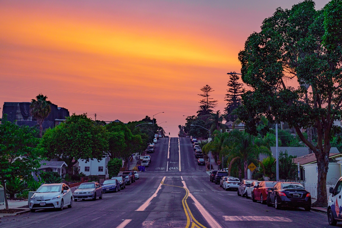 36 x 24 in. Burning Sky Sunset in University Heights Fine Print Wall Art