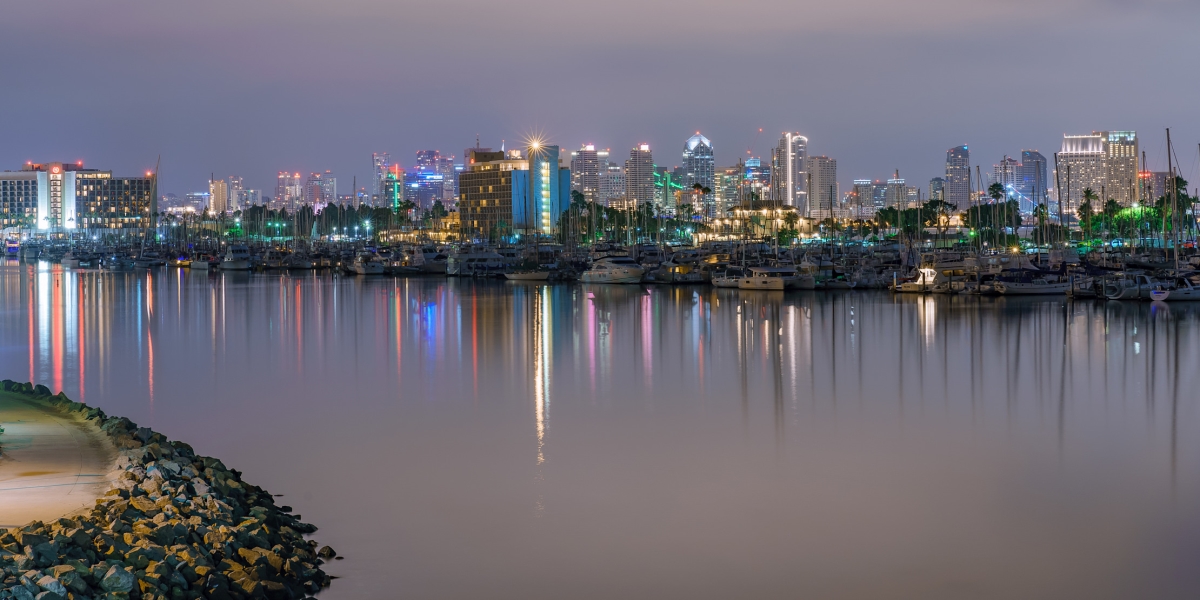 36 x 24 in. San Diego Harbor Drive Skyline Panoramic Fine Print Wall Art