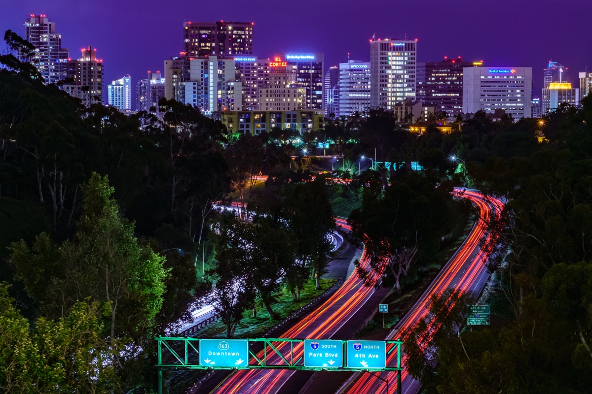 36 x 24 in. Downtown San Diego From 163 Freeway Fine Print Wall Art