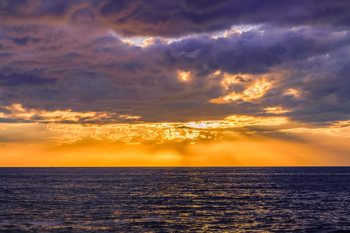 36 x 24 in. Sunset Cliffs, Ocean Beach Thick Clouds Sunset Fine Print Wall Art