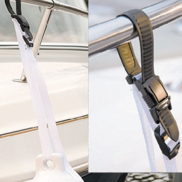 DE91500F Fender Lok White Adjustable Fender Strap, White