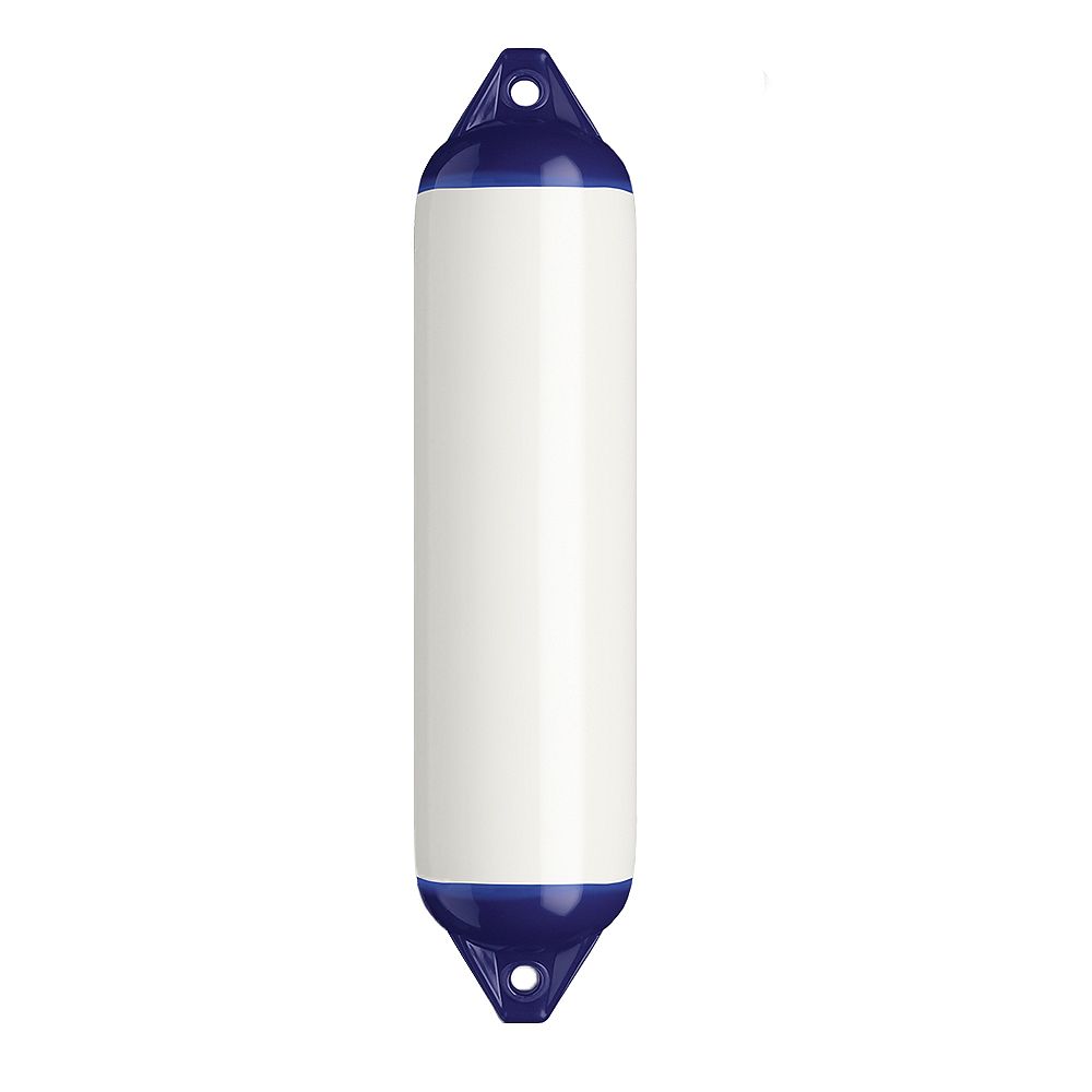 8.5 x 24 in. Boat Fender, Smooth White & Royal Blue