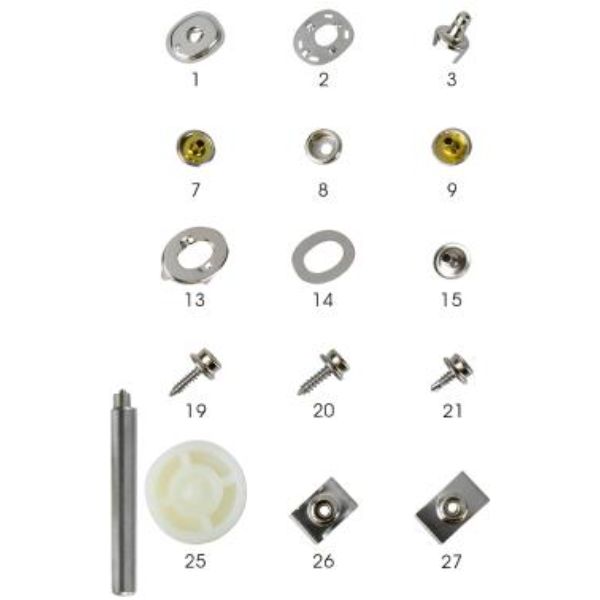 299108-1 0.25 in. Canvas Snap Cap & Socket - Pair of 6