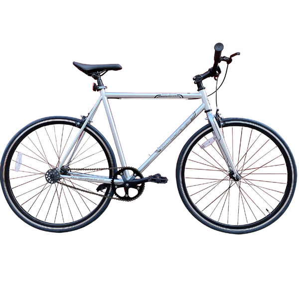 48 cm Hi-Ten Steel & Aluminum Frame Fixed Gear Road Bicycle, White