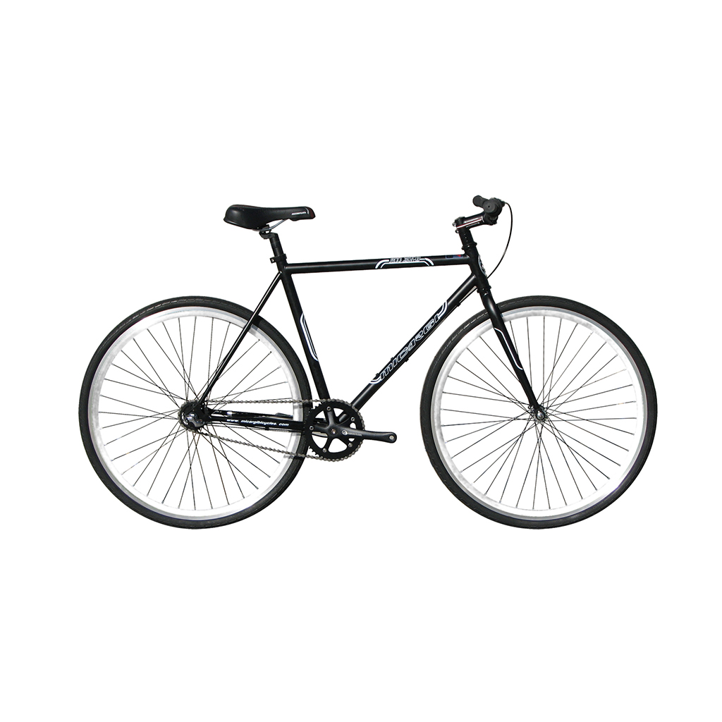 57 cm Hi-Ten Steel & Aluminum Frame Fixed Gear Road Bicycle, Black
