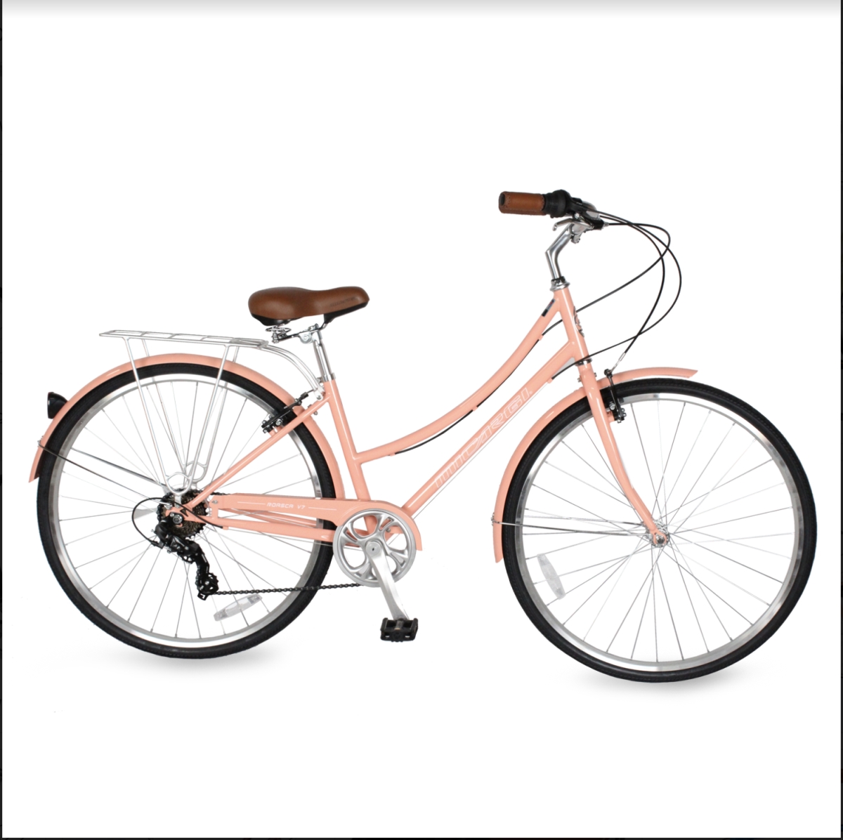 39 in. 700C V7 Peach Roasca-7SP City Bike