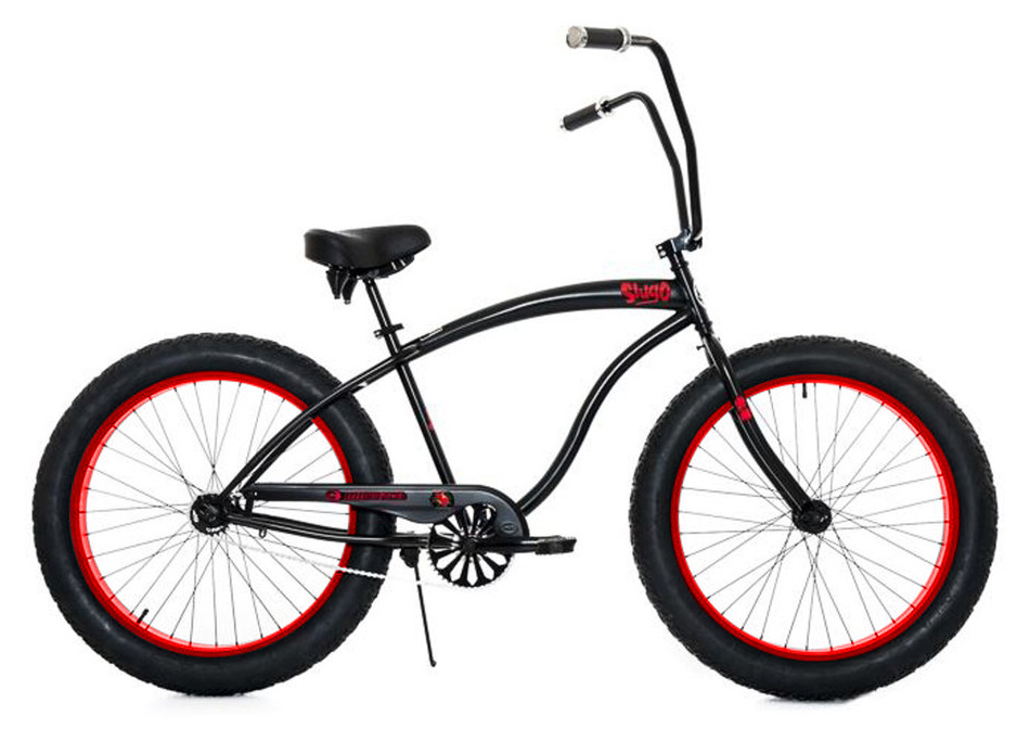 SLUGO-A-BK-RD 26 in. Slugo A Black & Red Beach Cruiser Coaster Bicycle