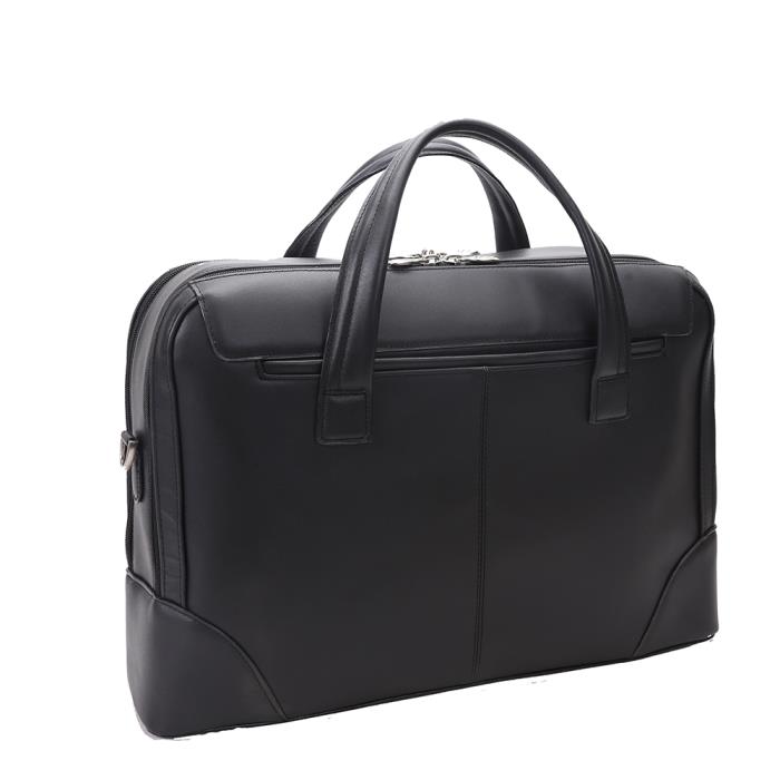 Picture of McKlein USA 88565 17 in. R Series Harpswell&#44; Top Grain Cowhide Leather Dual Compartment Laptop Briefcase - Black