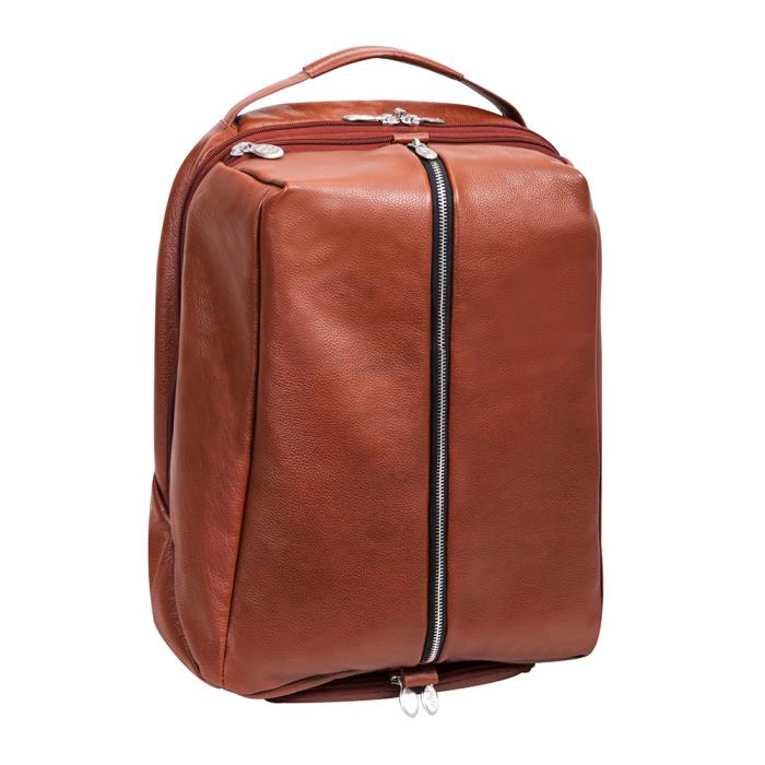 Picture of McKlein USA 18884 17 in. U Series South Shore Leather Carry-All Laptop & Tablet Overnight Backpack&#44; Brown