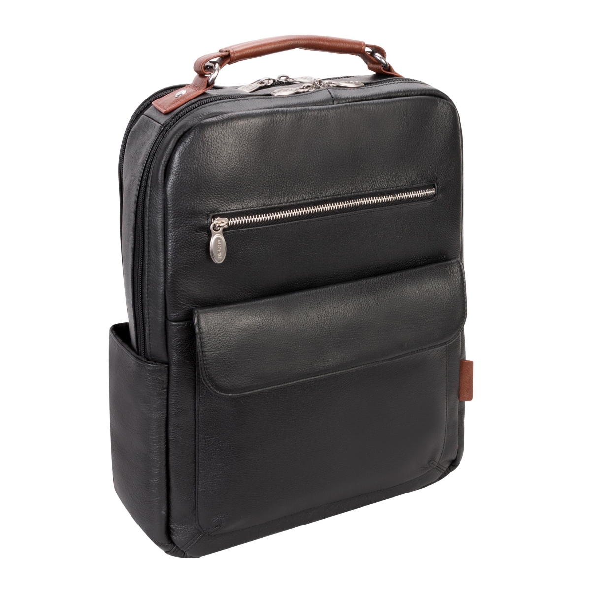 Picture of McKlein USA 19082 17 in. U Series Logan Leather Two-Tone Dual-Compartment Laptop & Tablet Backpack&#44; Black
