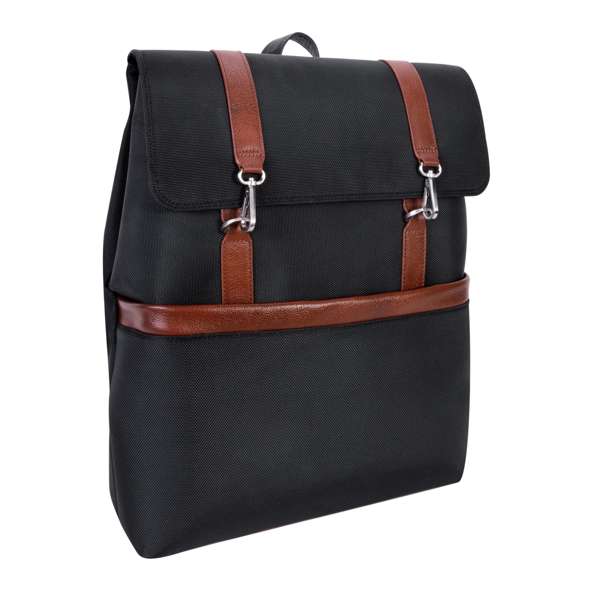 McKlein USA  U Series Element Nylon Two-Tone Flap-Over Laptop & Tablet Backpack - Black - 17 in.