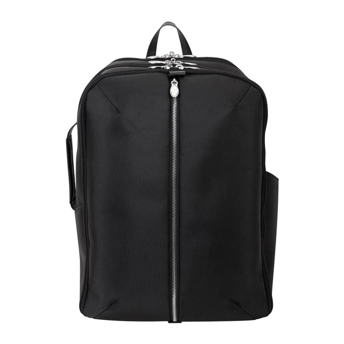 McKlein USA  17 in. U Series Englewood Nylon Triple Compartment Carry-All Laptop & Tablet Weekend Backpack, Black