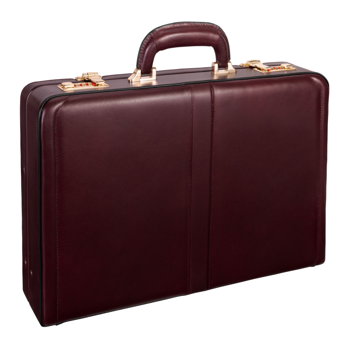 Mcklein USA  3.5 in. Reagan Leather Attach Briefcase, Burgundy - V Series -  McKleinUSA, MC1040802