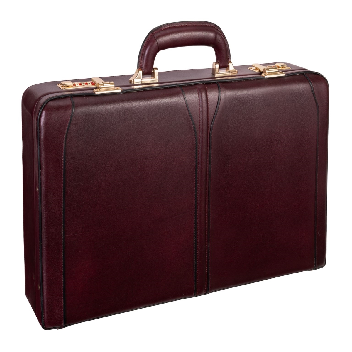 Mcklein USA 80456 3.5 in. Lawson Leather Attach Briefcase, Burgundy - V Series -  McKleinUSA