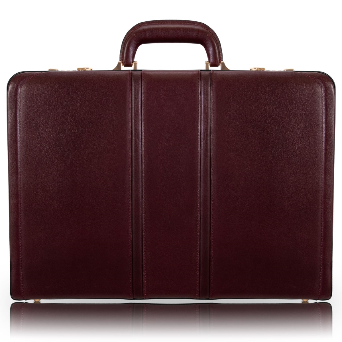 Mcklein USA  4.5 in. Coughlin Leather Expandable Attach Briefcase, Burgundy - V Series -  McKleinUSA, MC853304