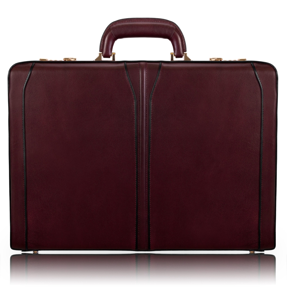Picture of Mcklein USA 80486 4.5 in. Turner Leather Expandable Attach Briefcase&#44; Burgundy - V Series