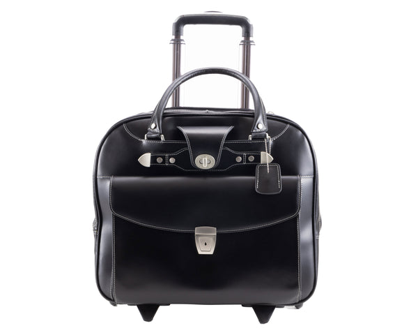 Picture of McKleinUSA 99705 15.75 in. L Series Denali Leather Wheeled Ladies Laptop Briefcase, Black