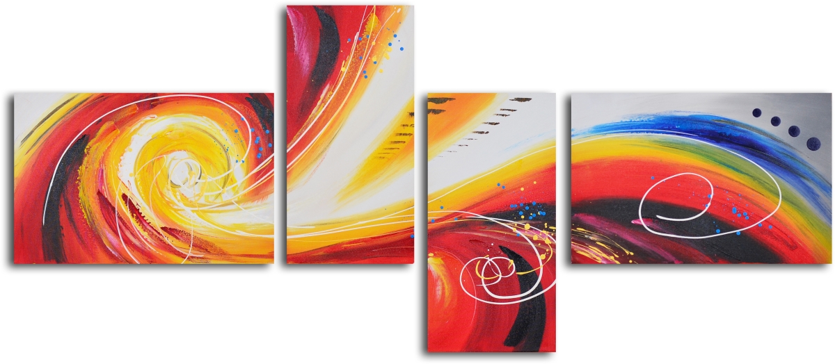 72 x 32 in. Eye of Rainbow Storm Hand Painted Canvas Wall Art