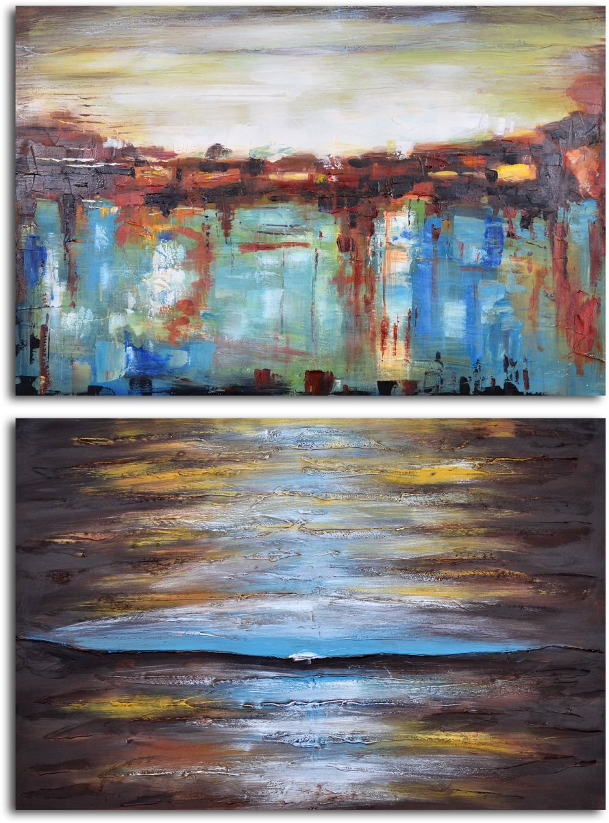 32 x 48 in. Ante Meridian & Post Meridian Hand Painted Canvas Set - 2 Piece